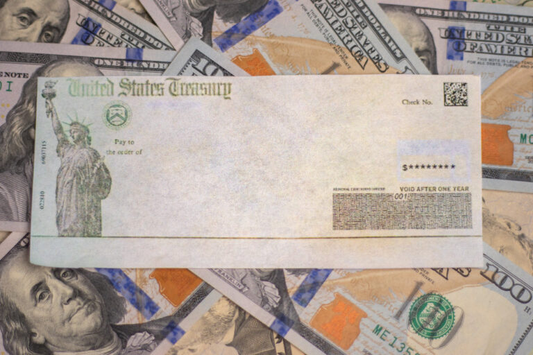 Empty United States Treasury check