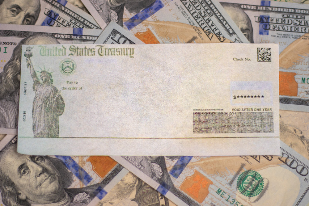 Empty United States Treasury check
